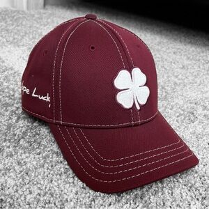 Black Clover Brand - Live Lucky - Rope Lucky. Maroon Baseball Cap